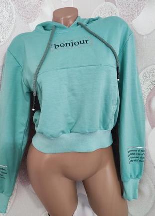 Женский укороченный свитшот