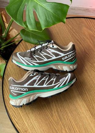 Мужские кроссовки salomon xt-6 green brown 473120