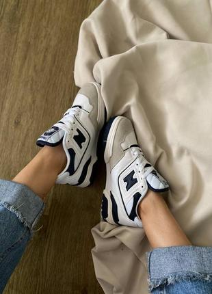 Женские кроссовки new balance 550 white black2 фото