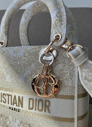 👜 christian dior medium lady d-lite white gold9 фото