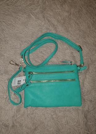 Женская сумочка бирюзового цвета, новая!1 фото