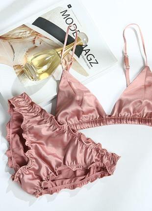 Изящный атласный комплект 🪷cinoon bralette