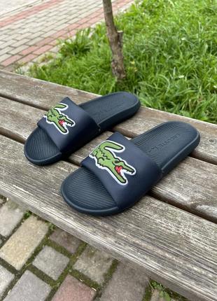 Lacoste croco slide шльопанці тапки капці шльопки оригінал