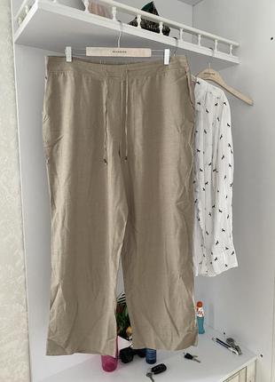 Крутые льняные штаны брюки батал marks & spencer