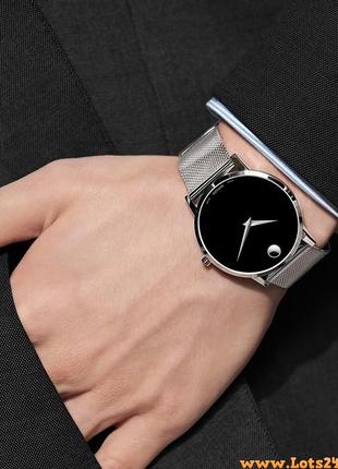 Чоловічий годинник movado museum black dial 0607219 swiss made швейцарський годинник диктатора кім чен ина