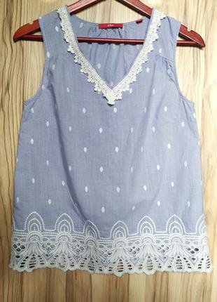 Топ с вышивкой,мереживом