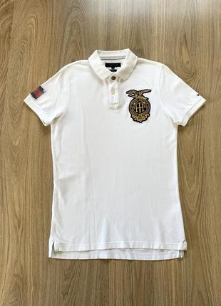 Мужская хлопковая поло футболка tommy hilfiger slim fit