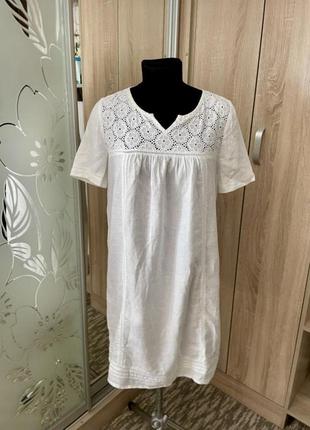 100% льняное платье 48 размер