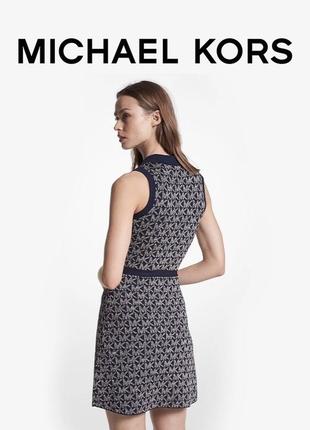 Платье michael kors монограмм синее белое 2