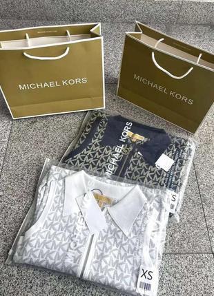 Платье michael kors монограмм синее белое3 фото