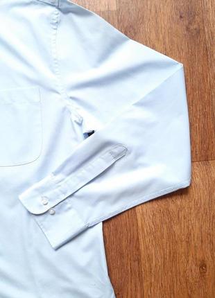 Рубашка голубая голубая marks&amp;spencer slim fit 17" 43 см размер l, m