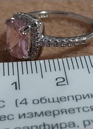 Кольцо кольца 925 серебро серебряное с цирконами 17 размер с розовым цирконом4 фото