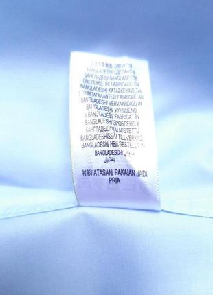Рубашка голубая голубая marks&amp;spencer slim fit 17" 43 см размер l, m