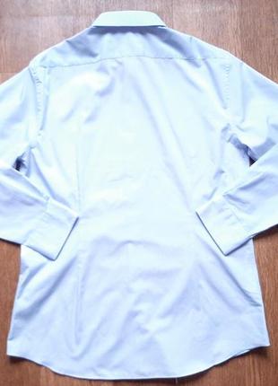 Рубашка голубая голубая marks&amp;spencer slim fit 17" 43 см размер l, m