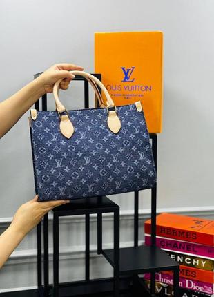 Сумка синя жіноча louis vuitton сумочка-луї вітон джинсова