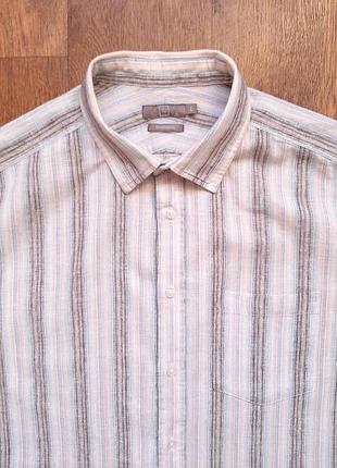 Тенниска льняная tu бежевая голубая блака лен коттон размер xxl xl tu подписаться на бренд