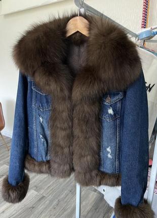 Джинсовка з хутром соболь