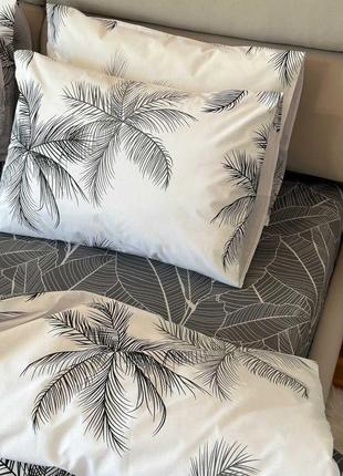 Комплект постельного белья серо-белый