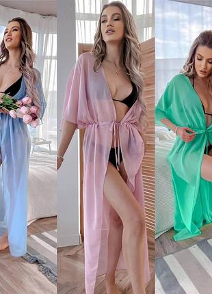 Жіноча шифонова пляжна туніка в асортименті квітів s-2xl