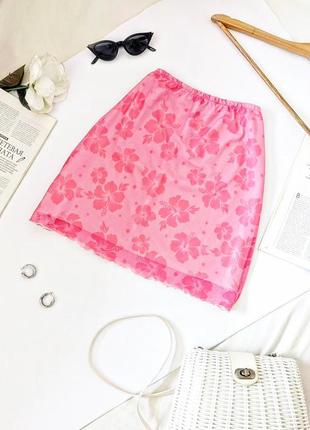 Актуальная розовка🍨 юбка/юбка/юбка из сеточки от primark, на р. м 💔