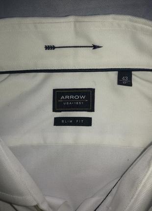 Рубашка итальянская белая arrow,slim fit,размер xl,стан новой2 фото