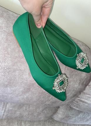 Туфлі зелені2 фото