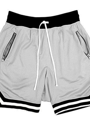 Шорты мужские спортивные "fitness wolf" серые