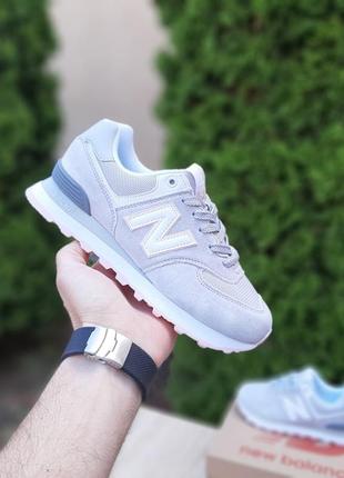 New balance 574 сірі з рожевим кросівки кеди жіночі замшеві замша нью баланс весняні осінні демісезонні демісезон відмінна якість низькі7 фото