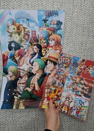 Стикерпак + постер ван пис one piece 71278