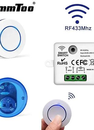 Rf 433 мгц реле, бездротовий пульт, 10 а, 220 v, smart switch, приймач