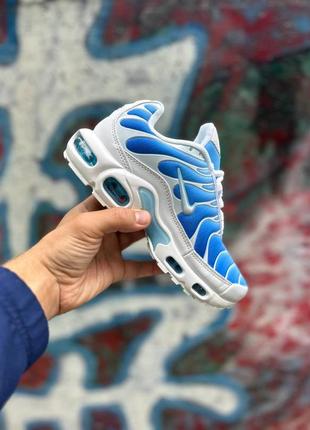 Женские кроссовки nike air max tn plus white blue2 фото