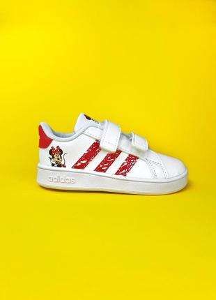 Дитячі кеди adidas grand court x minnie mouse 23 25 27  кросівки взуття2 фото