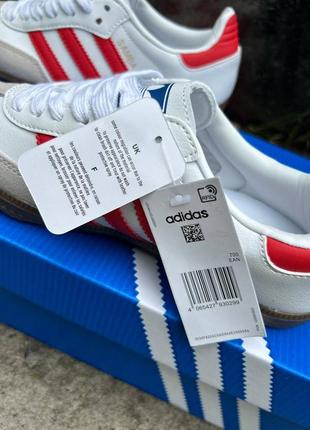 Жіночі кросівки adidas samba white red7 фото