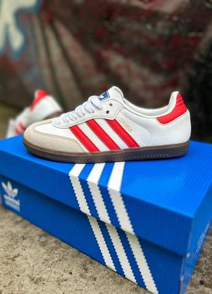 Жіночі кросівки adidas samba white red8 фото