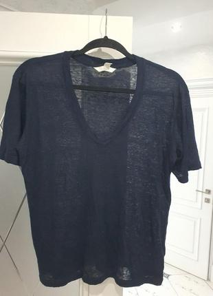 Льняная футболка h&m