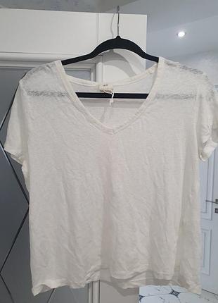 Льняная футболка h&m