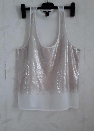 Ошатна шифонова майка із золотистими паєтками, 46?-48-50?, h&m