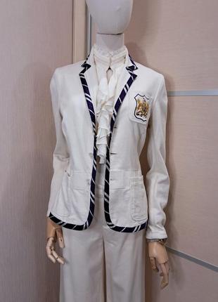 Жакет с гербом ralph lauren, пиджак, плотный трикотаж, розмір s