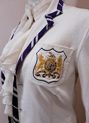 Жакет с гербом ralph lauren, пиджак, плотный трикотаж, размер s