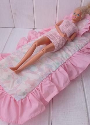 Лялькові меблі для барбі barbie ліжко рожеві вінтажні меблі lucky ind 1989