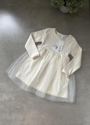 Zara kids white/cream tulle dress дитяча сукня на дівчинку 2-3 р. нова, зара