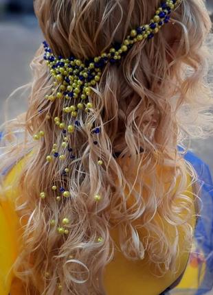 Фата из бусин / венок для волос /віночок для волосся /весільний віночок