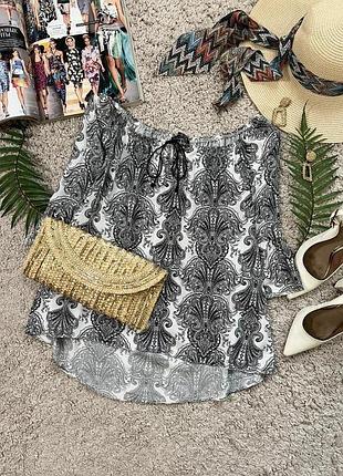 Ніжний топ зі спущеними плечима та рукавами воланами №50/7