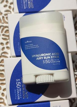Сонцезахисний стік isntree hyaluronic acid airy sun stick spf50+ pa++++ 22g