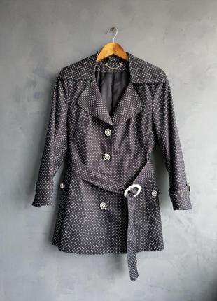 Шикарный темно-синий плащ в горох от nesmiyan & dochka