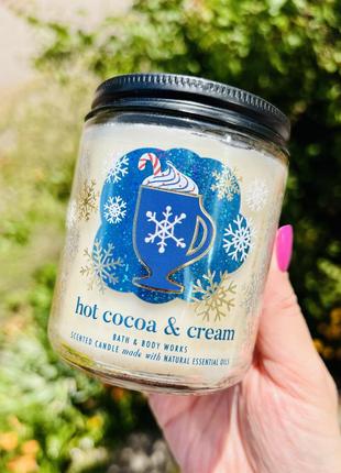 Свічка на 1 гніт hot cocoa & cream від bath&body works