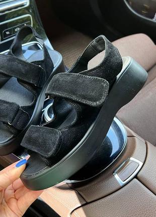 Босоножки pete, черные, натуральная замша 9