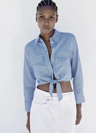 Рубашка укороченная zara в наличии