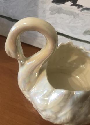 Винтажная ваза -конфетница лебедь