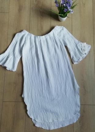 Новая белая хлопковая туника платье